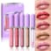 5Pcs Glitter Liquid Lip Gloss Set, Diamond Shimmer Lipstick Lip Glaze, Light Pink Rose Crimson Orange Red Maple Brown Cherry Pink Shiny Glitter Glossy Shimmery Finish Waterproof Lip Gloss 03