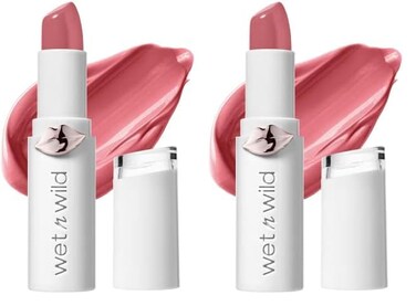 wet n wild Lipstick Mega Last High-Shine Lipstick Lip Color Makeup, Bright Pink Pinky Ring (Pack of 2)