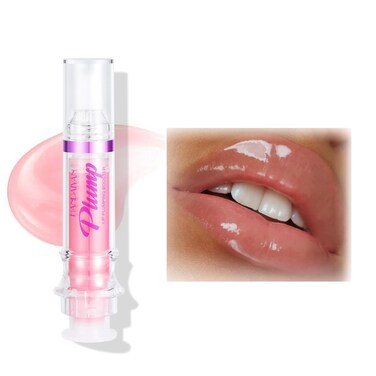 Plumping Lip Oil With Chili Extract - Fuller Lips Instantly! Ultra-Hydrating &amp; Nourishing, Glossy Finish Lip Glow Oil, Lip Plumping Booster Plump, Smooth, and Define Your Lips Naturally (01 Pink)