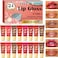 AZEN 24 Pack Lip Gloss Set, Lip Oil for Dry Cracked Lips Moisturizing Hydrating Nourishing with Vitamin E