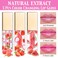 BINGBRUSH 3 Pcs Color Changing Lip Gloss Tinted, Peaches Strawberry Watermelon Magic Mood Lipstick,PH Color Change Lip Stain Lip Balm, Longlasting Lips Will Not Dry Out