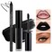Black Matte Lipstick Lip Liner Set Liquid Lipstick High Pigmented Long Lasting Waterproof Goth Makeup Halloween Lip Gloss Lip Stain for Cosplay Gothic Rock Style