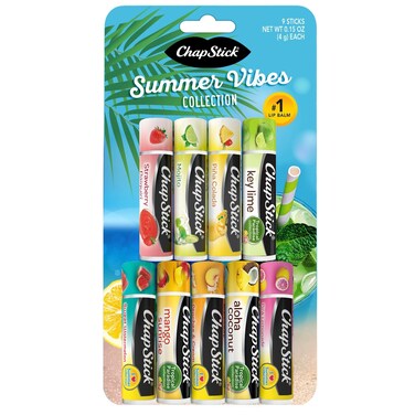 ChapStick Summer Vibes Collection &ndash; Tropical Paradise, Mocktail, and I Love Summer Lip Balm Collections, 0.15 Oz Ea (9 Piece Set)