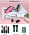 Chapstick Holder Lip Balm Sleeve Pouch Lipstick Holder Bag Lip Gloss Holder With Hook Stocking Stuffers Gift for Women (Grey, Rose Red)