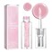 Magic Color Changing Lip Oil, Warm Change Lip Gloss, Nourishing Lip Glow Oil Upgraded Big Brush Head Moisturizing Lip Oil Long Lasting &amp; Non-Sticky Primer Lip Tint (Pink)