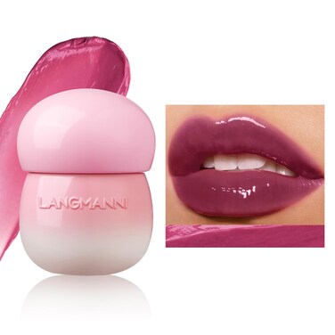 LANGMANNI Pudding Glow Lip Balm   Velvet-Smooth Lip Gloss for Nourished, Glowing Lips   Hydrating, Non-Sticky Glossy Tinted Lip Balm Makeup 0.28 Oz (#6, 1)