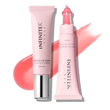 Infinitek Paris Luxury Lip Balm with Hyaluronic Acid - Hydrating Lip Gloss Plumper, Volumizing Tinted Lip Balm Makeup, Plumping Lip Gloss to Nourish &amp; Repair Damaged Lips, 0.33 oz / 9.35 g