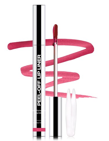 Erinde Peel Off Lip Liner Stain, Long Lasting Tattoo Lip Liner with Tweezer, Matte Finish Peel Off Lip Stain, Waterproof Transfer Proof Lip Stain Peel Off, Non-Stick Cup Nude Lip Stain Lipliner, 00