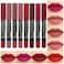 evpct 8Pcs Matte Lipstick and Lip Crayon Lip Liner Pencil Pen Set for Women DNM Dark Ruby Deep Red Nude Beige Chestnut Brown Mauve Plum Purple Wine Red Matte Lip Liner Crayon and Liquid Lipstick 03