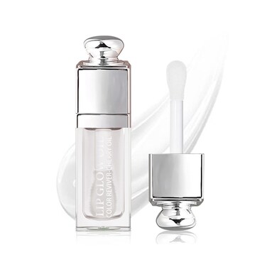 Hydrating Lip Glow Oil, Lip Oil Gloss Transparent Toot Tinted Nourishing Long Lasting Repairing Lightening Lip Lines (CLEAR) 0.2 OZ