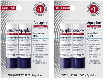 Aquaphor Lip Repair Stick, Lip Protectant, Moisturizing Lip Balm Multipack, 2 Count (Pack of 2)