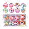 8PCS Cute Lip Gloss for Girls, Party Favors Lip Balm Set for Kids, Assorted Fruity Flavors Cute Cupcake of Rainbow Designs Birthday Gift