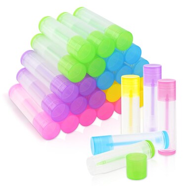 25 Pcs Clear Empty Lip Balm Tubes Lip Balm Containers Lipstick Container with Caps DIY Lip Balm Tubes Refillable Lip Balm Tube for Homemade Lip Gloss Lipstick 5.5Ml Plastic Lip Balm Containers