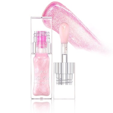 Magic Color Changing Lip Oil Ph, Glitter Lip Gloss, Upgraded Big Brush Head Moisturizing Lip Oil, Color Changing with Temperature, Moisturizing &amp; Sparkling (Pink, 0.3 Oz)