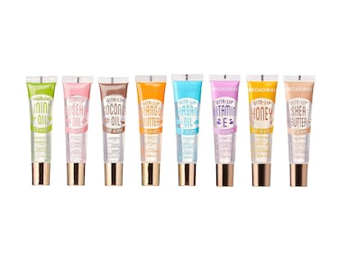 Ruby Kisses Broadway Vita-Lip Clear Lip Gloss (8 Pack), Ultra-Hydrating &amp; Soothing Formula with Vitamins, High-Shine Non-Sticky Finish Lip Balm with Mint, Rosehip, Coconut, Mango, Argan, Honey, Shea