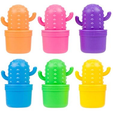 Beauty Bundle Catus Shaped Fruity Scented Novelty Lip Balm Set of 6 Moisturizing Nourishing &amp; Hydrating For Dry Chapped Lips For Women, Girls &amp; Tweens