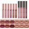 BestLand 12Pcs Matte Liquid Lipstick + Lip Liner Pens Set, Velvety Nude Lip Stain Waterproof Long Wear Makeup Gift Set