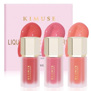 KIMUSE Liquid Blush, Soft Cream Blush Face Blush, Liquid Blush for Cheeks, Long-Wearing Pigmented Blush, Waterproof, Smudge Proof, Dewy Finish