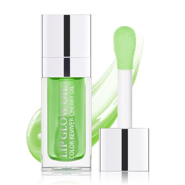 GECOMO Moisturizing Lip Oil,No-Sticky Lip Gloss Lip Balm Lip Care,Fruit Flavoured Lip Oil For Dry Lip's Moisturizing Hydrating And Nourishing (016#GREEN APPLE) 0.2 OZ