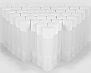 50 pcs, Empty Lip Balm Containers - Make Your Own Lip Balm, Empty Tubes - 3/16 Oz (5.5ml) (White Cap)