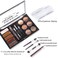 MAEPEOR Eye Brow Kit Waterproof Eyebrow Palette Set 12 Colors Eyebrow Powder 5 Colors Brow Wax 3 Brushes 1 Eyebrow Pencil for Novice and Professional (Set 00)