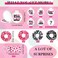 48 Pcs Cheer Gift Kit for Girls: 12 Canvas Makeup Bags, 12 Scrunchies, 12 Makeup Mirrors, 12 Lipstick/Lip Balm Keychains for Cheerleaders