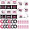 48 Pcs Cheer Gift Kit for Girls: 12 Canvas Makeup Bags, 12 Scrunchies, 12 Makeup Mirrors, 12 Lipstick/Lip Balm Keychains for Cheerleaders