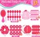 12 Set Pink Girl Party Favors Kids Makeup Party Favor, Pink Hair Brush Elastic Pink Scrunchies Compact Pink Cosmetic Mirror Pink Organza Bags Hair Accessories for Girls Women