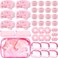 Hoteam 36 Pieces Spa Sleepover Party Supplies for Girls Makeup Party Supplies 6 Spa Headband 6 Wristband 6 Velvet Scrunchies 6 Makeup Remover Cloth 6 Powder Puffs 6 Clear Cosmetic Bags for Skincare