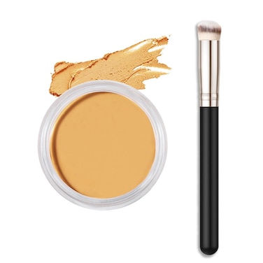 Kaely Cream Pot Concealer Full Coverage Set,Conceal Brighten Dark Circles,under Eye Brightener Color Correcting Concealer,Waterproof Foundation Palette with Brush,corrector de ojeras,Vegan Makeup,05