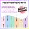 Beetles 6 Pcs Gel Nail Art Brushes Set - Synthetic Fibers - Wood Handle - Oval Shape - DIY Manicure - Valentines Day Gifts for Women