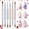 Beetles 6 Pcs Gel Nail Art Brushes Set - Synthetic Fibers - Wood Handle - Oval Shape - DIY Manicure - Valentines Day Gifts for Women