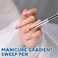 2 Pcs Nail Gradient Painting Brush Nail Art Brushes Ombre Nail Brush Manicure Tools with Rhinestone Handle UV Gel Polish Nail Drawing Pen for Nail Design