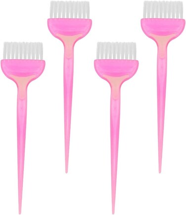Beaupretty 4PCS Hair Dye Brush Hair Color Brush Hair Tint Highlight Salon Barber Hair Coloring Applicator Kit Pink