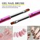 3PCS Acrylic Nail Art Brush Set - Double-Ended Oval/Flat Gel Brushes for Ombre, French Tips, Liner, Cleaning &amp; Salon DIY Manicure