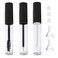10ml Empty Mascara Tube, Eyeliner Tube and Lip Gloss Tubes, Black Eyelash Cream Container Bottle with Funnels Transfer Pipettes (3pcs)