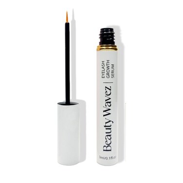 Beauty Wavez Natural Eyelash Growth Serum - Lash Growth Serum with Advanced Formula to Boost Longer Fuller, Thicker Looking Eyelashes and Eyebrows - Vegan &amp; Cruelty-Free Eyebrow Growth Serum, 30ML