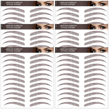 Aresvns 66 Pairs 4D Eyebrows Tattoo Brown 66 Pairs! Realistic Fake Eyebrows,Good-looking Tattoo Eyebrows for women Christmas Gift