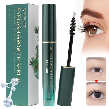 Rapid Eyelash Growth Serum, BREYLEE Lash Serum for Eyelash Growth, Eyebrow Growth Serum, Boosting Thickness, Stronger, Healthier Lashes &amp; Brows, Vegan &amp; Cruelty-Free, Hypoallergenic, Dual Brushes