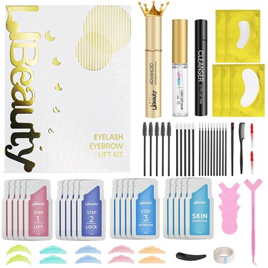 Libeauty Eyelash lift kit Brow Lamination Kit with Lash Growth Serum New Eyebrow Perm Kit Can Last 6-8 Weeks Home &amp; Salon Use Black