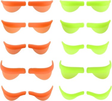 Thinp 20 Pcs Silicone Lash Lift Pads,Lash Lift Shields with XS/S/M/L/XL 5 Size Reusable Lash Lift Shields for Lash Lifting Eyelash Perm Soft Silicone Pads Lash Lift Supplies（10 Green+10 Orange）