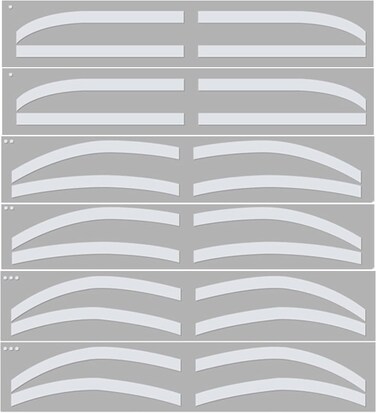 Guapa 6 Pairs Disposable Brow Shaping Stickers Airbrush Brows Tape Microblading Brow Mapping Stickers Brow Perfection at Your Fingertips (6 Pairs）