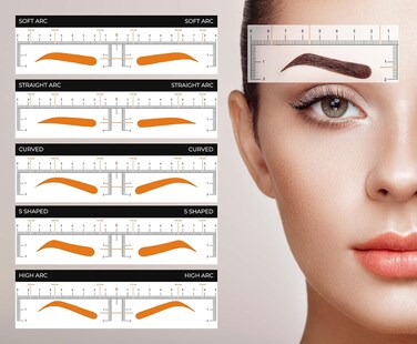 50 PCS The Perfect Brow Stencil Individual Styles Eyebrow stencils eyebrows shape reusable makeup stencils &amp; templates (Multi)