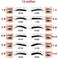 84/60 Pairs Lazy Quick Eyebrow Stickers 12 Styles Eyebrow Card Template Eyebrow Aids Guide Tattoos Makeup Tools Adjustable (84pcs)