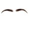 One Pair Fake Eyebrows Handmade Human Hair Lace Eyebrows False Eyebrow Extensions for Women (Black Brown)