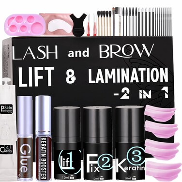 Lash Lift Brow Lamination 2 in 1, Rapid Eyelash and Eyebrow Lifting Kit, DIY Perming Lashes at Home Or Salon Usage Be Eye Voluminous for 6 Weeks about 15 Applications (10ml Lash&amp;Brow Lift Airless