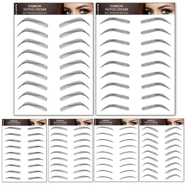 6 Pcs Eyebrow Stickers Waterproof Eyebrow Tattoo Stickers Replaceable Fake Eyebrows for Women and Girls