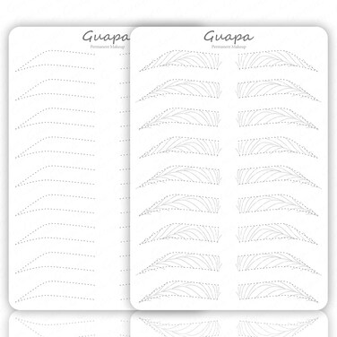 Guapa 3pcs Advanced Hair Stroke Patterns Silicone Permanent Makeup Practice Skin Latex Skin for Microblading Practice for Realistic Results (9 Pairs Hairstrokes Skin)