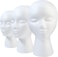 3 Pcs Foam Wig Head, Styrofoam Mannequin Head with Female Face for Multipurpose Wigs Display Stand, Model, Mask, Hat Display Stand, Art Work Painting and Display