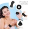 7Pc Headband and Wristband Set for Skincare, Face Washing, Makeup Removal - Includes Terry Cloth Headbands, Facial Sponges, and Powder Puffs in Black